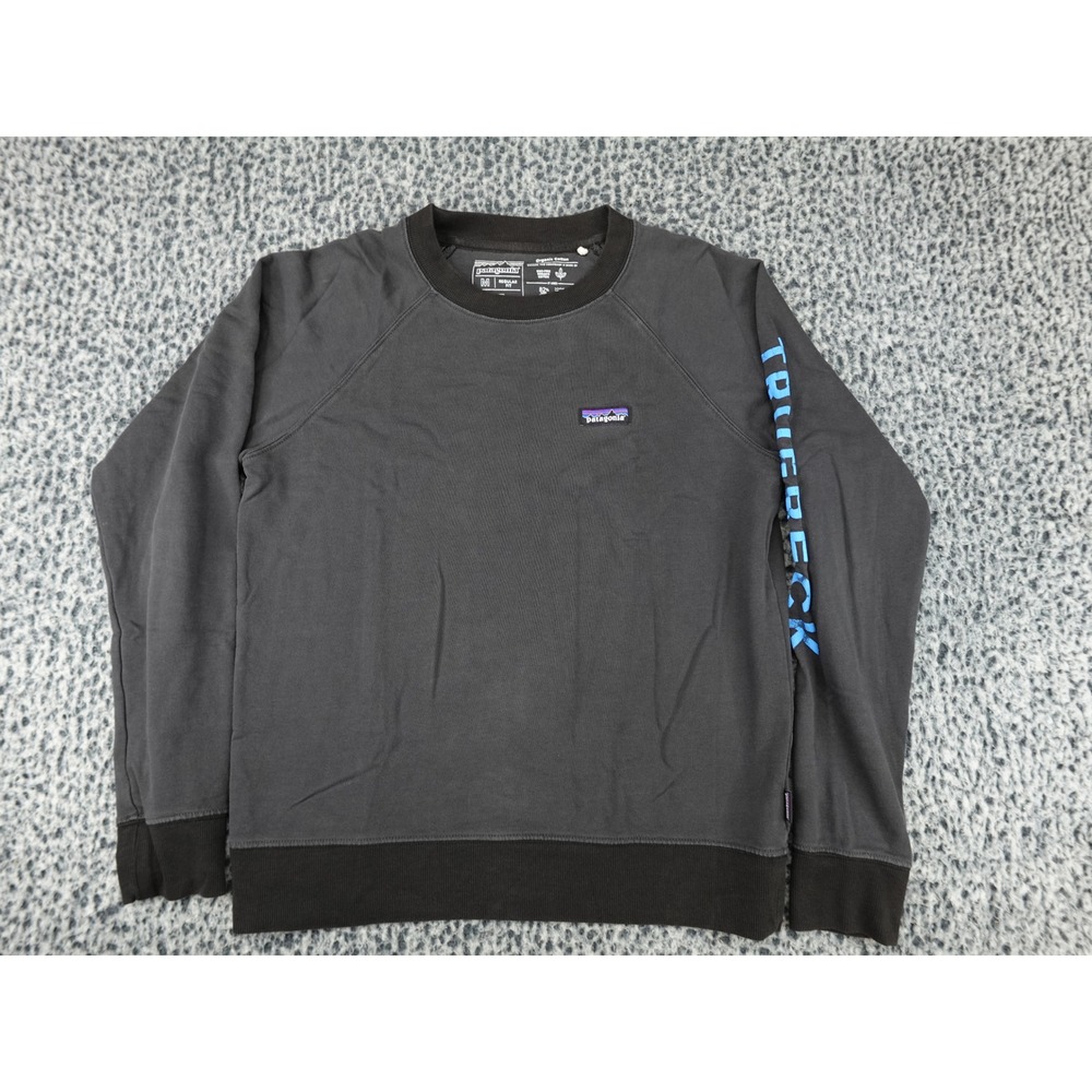 Patagonia Sweatshirt Mens M Grey Good Organic Cotton Troutbeck Graphic Pullover